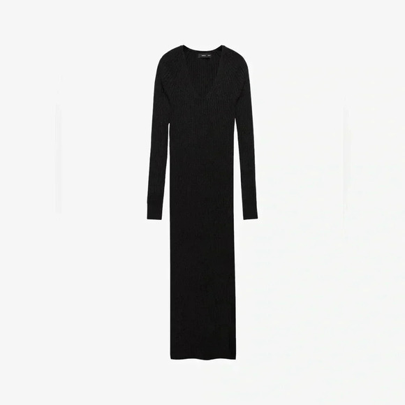 Mango Knit Goleta  Dress in Black NWT - Picture 5 of 12